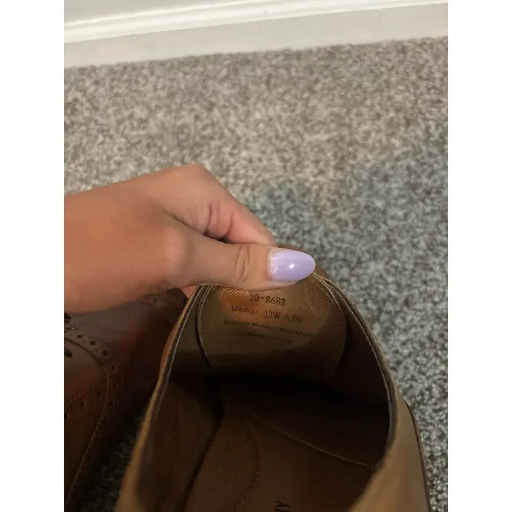 Johnston & Murphy Men's Oxford Conard Cap Toe Shoes Tan Leather 20-8682 Size 12M